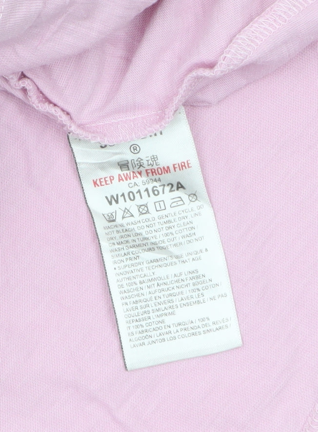 Superdry Women's Pink Graphic Cotton T-Shirt Size 8