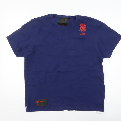 Fanatics England Rugby Men's Blue Cotton T-Shirt Size L