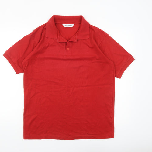 Alexandra Men's Red Cotton Blend Workwear Polo Shirt Size L