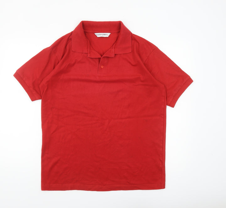 Alexandra Men's Red Cotton Blend Workwear Polo Shirt Size L
