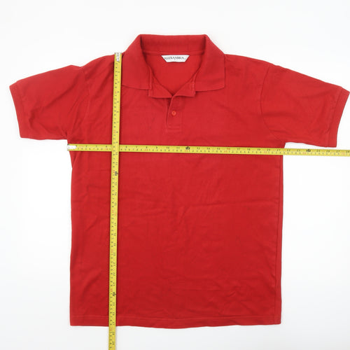 Alexandra Men's Red Cotton Blend Workwear Polo Shirt Size L