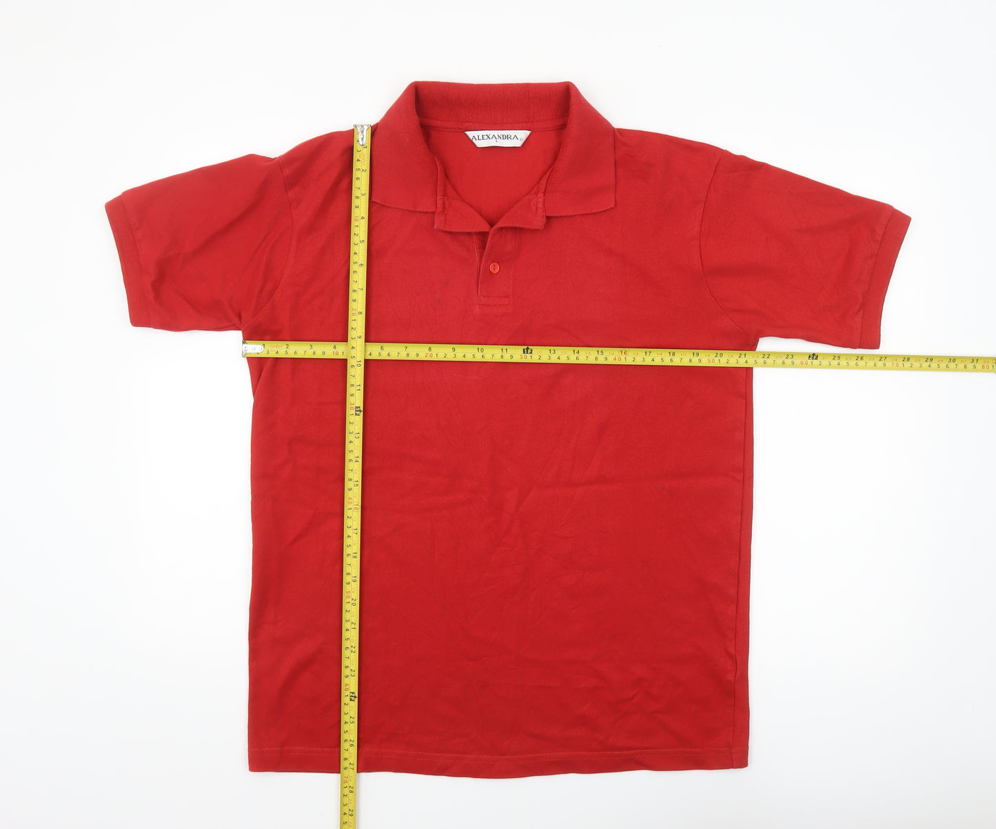 Alexandra Men's Red Cotton Blend Workwear Polo Shirt Size L