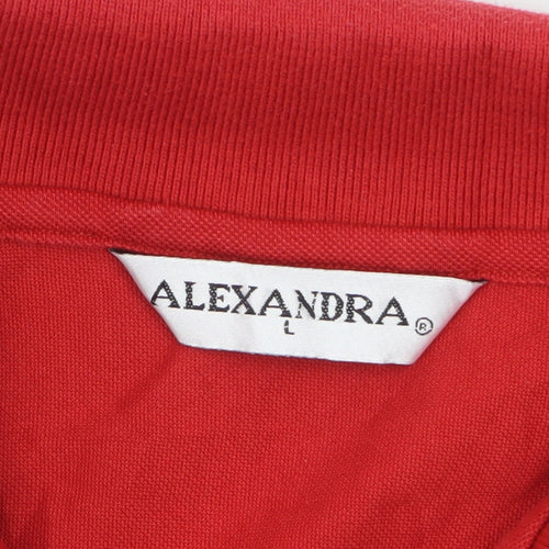 Alexandra Men's Red Cotton Blend Workwear Polo Shirt Size L