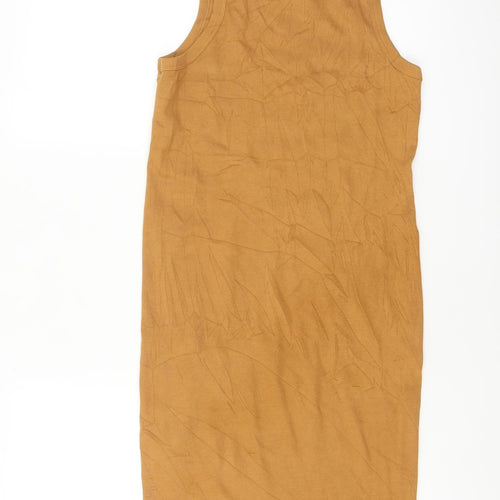 H&M Women Brown Ribbed Jersey Tank Dress Size S Casual