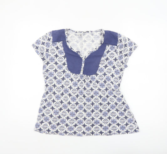 BHS Women Blue Floral Petite Tunic Blouse Size 12