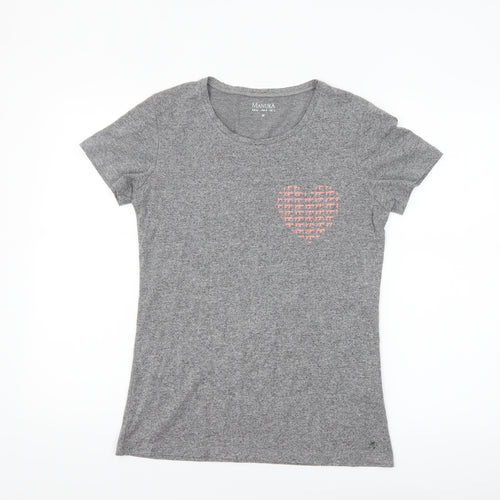 Manuka Women's Grey Crew Neck Heart Print T-Shirt UK 12