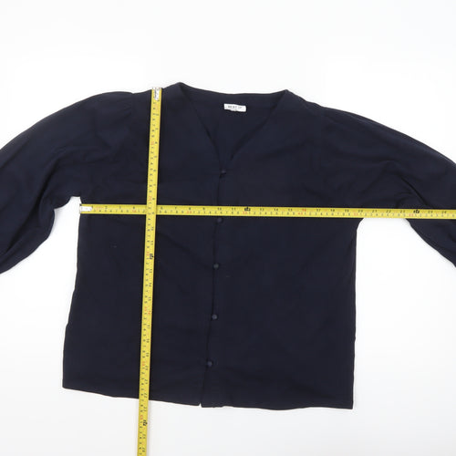 Next Women’s Navy Blue Viscose Long Sleeve Button Blouse Size 14