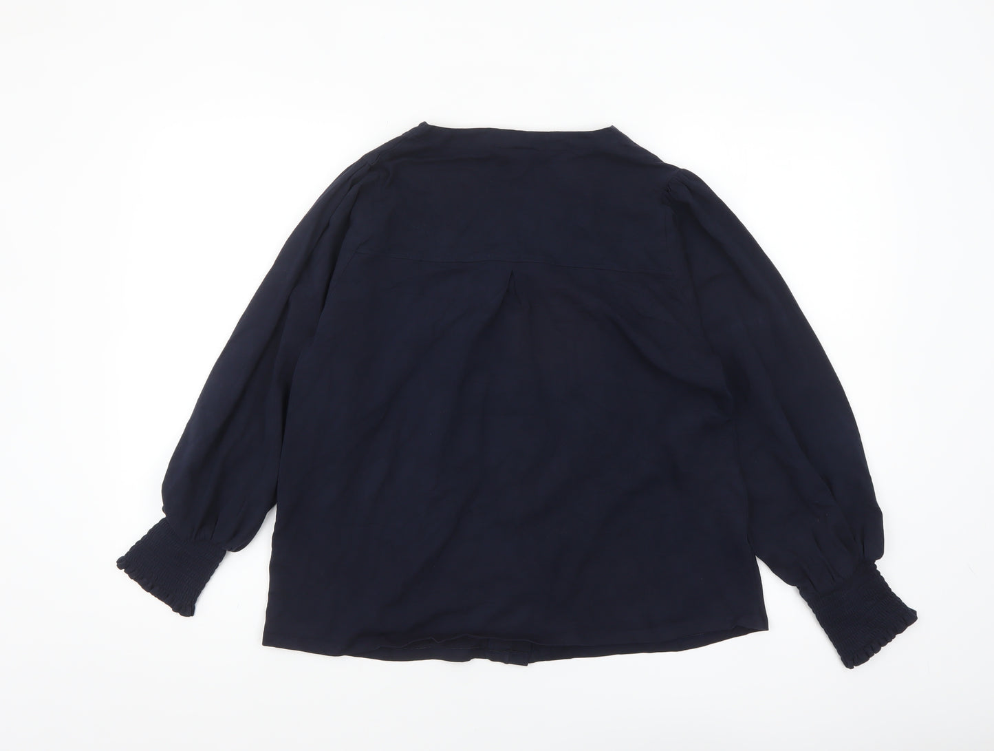 Next Women’s Navy Blue Viscose Long Sleeve Button Blouse Size 14