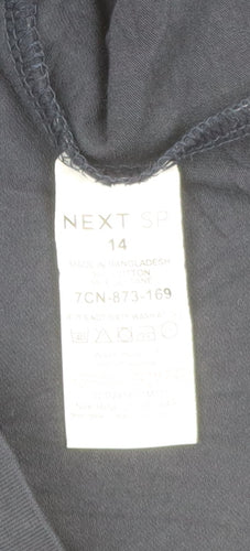 Next Women’s Navy Blue Viscose Long Sleeve Button Blouse Size 14