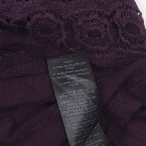 RJR John Rocha Women's Purple Short Sleeve A-Line Knee Length Dress Size 14