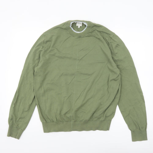 Paul Smith Men’s Green Cotton Crew Neck Jumper Size L