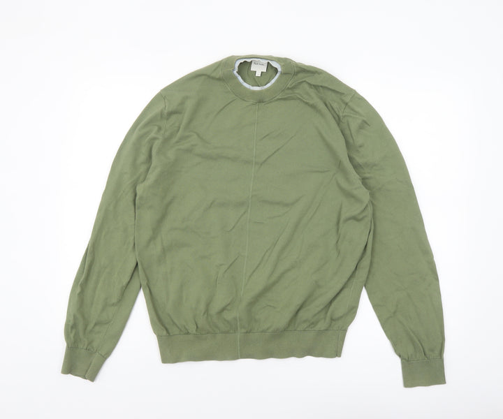 Paul Smith Men’s Green Cotton Crew Neck Jumper Size L