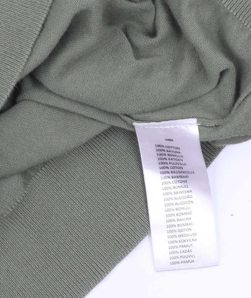 Paul Smith Men’s Green Cotton Crew Neck Jumper Size L