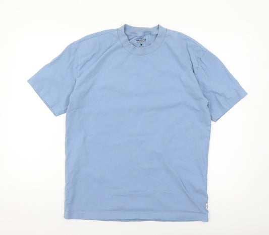 Hollister Men's Blue Heavyweight Boxy Fit Cotton T-Shirt Size S
