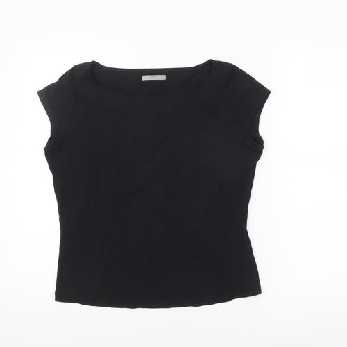 Marks and Spencer Womens Black Short Sleeve Viscose Blouse UK 14