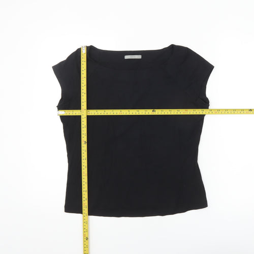 Marks and Spencer Womens Black Short Sleeve Viscose Blouse UK 14