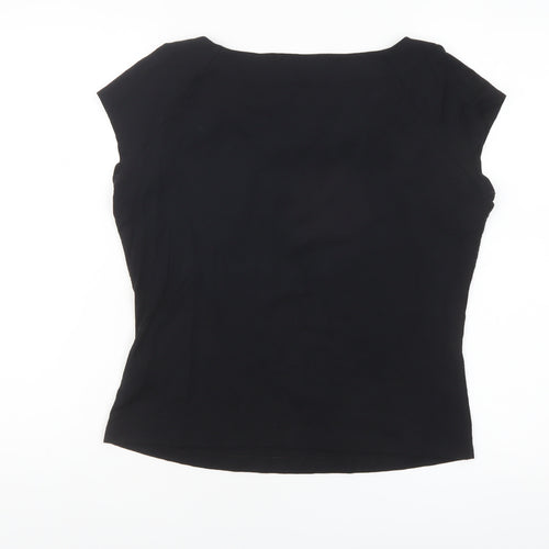 Marks and Spencer Womens Black Short Sleeve Viscose Blouse UK 14