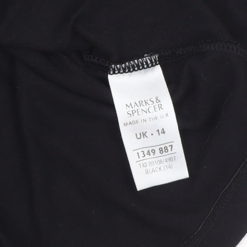 Marks and Spencer Womens Black Short Sleeve Viscose Blouse UK 14