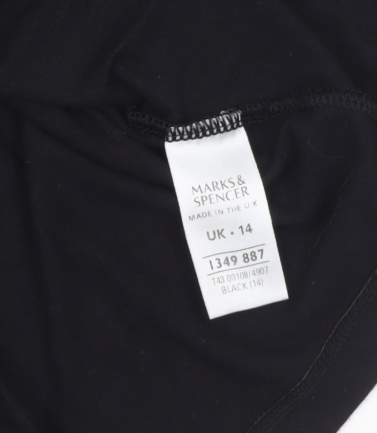 Marks and Spencer Womens Black Short Sleeve Viscose Blouse UK 14
