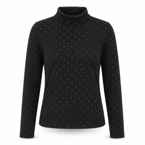 Uniqlo Women’s Black Polka Dot Roll Neck Long Sleeve Slim Fit Top XS