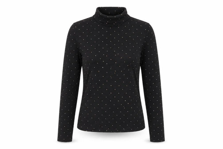 Uniqlo Women’s Black Polka Dot Roll Neck Long Sleeve Slim Fit Top XS