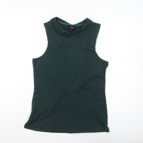 Next Womens Green High Neck Sleeveless Jersey Tank Top Size 12