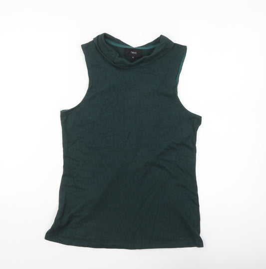 Next Womens Green High Neck Sleeveless Jersey Tank Top Size 12