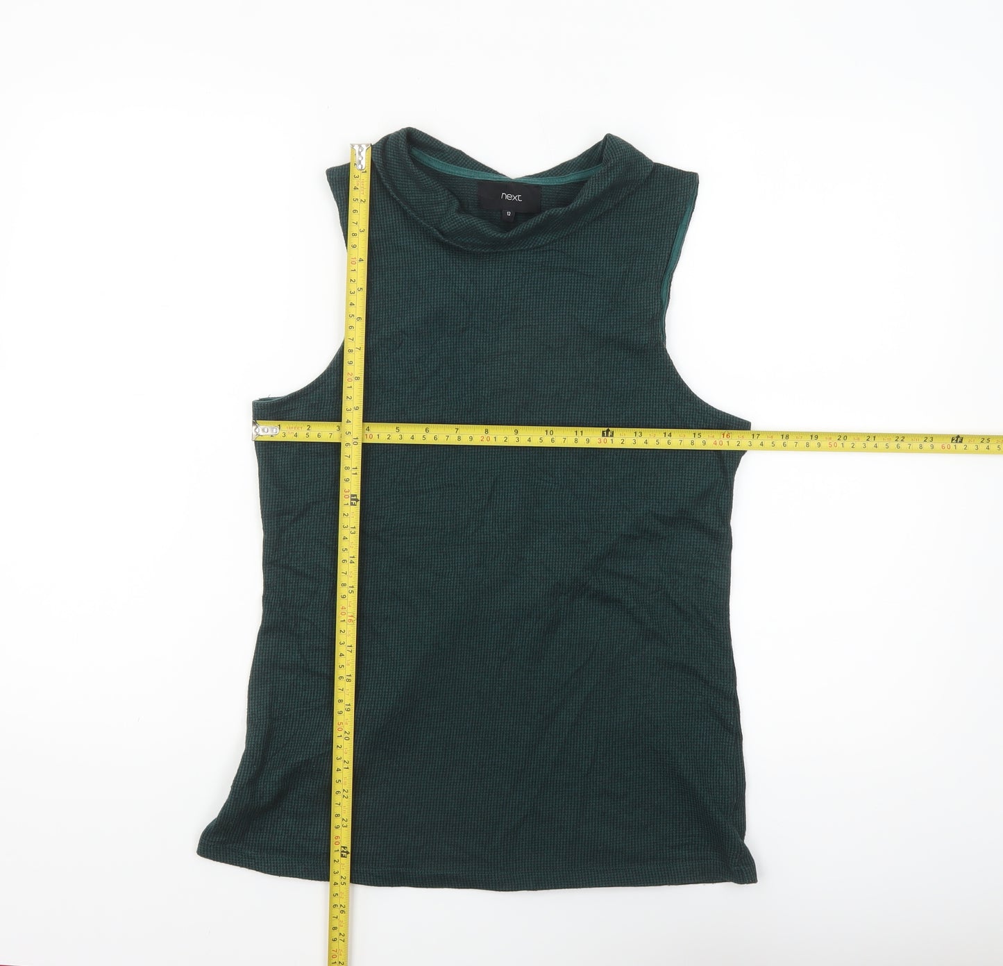 Next Womens Green High Neck Sleeveless Jersey Tank Top Size 12