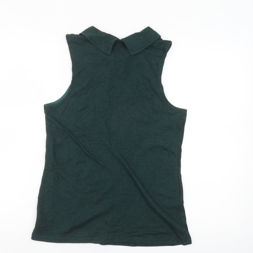 Next Womens Green High Neck Sleeveless Jersey Tank Top Size 12