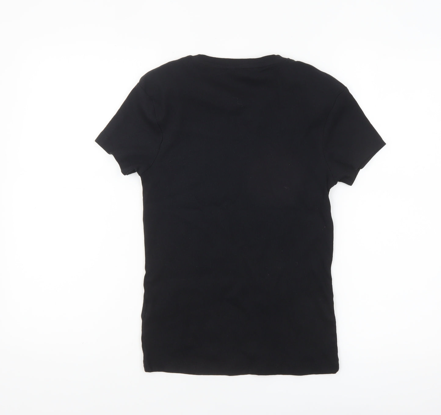 Marks and Spencer Women's Black Cotton Stretch Short Sleeve T-Shirt Size 10