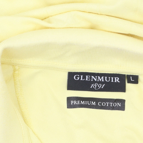 Glenmuir 1891 Men's Yellow Premium Cotton Stretch Polo Shirt L