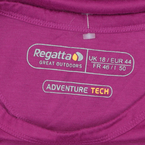 Regatta Womens Purple Short Sleeve Adventure Tech T-Shirt Size 18