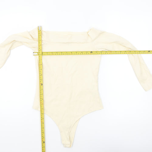 Threadbare Women's Ivory Off Shoulder Long Sleeve Bodysuit Size 10