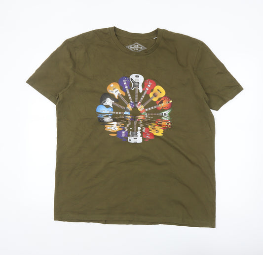 Joe Browns Men’s Green Guitar Graphic Cotton T-Shirt Size 2XL