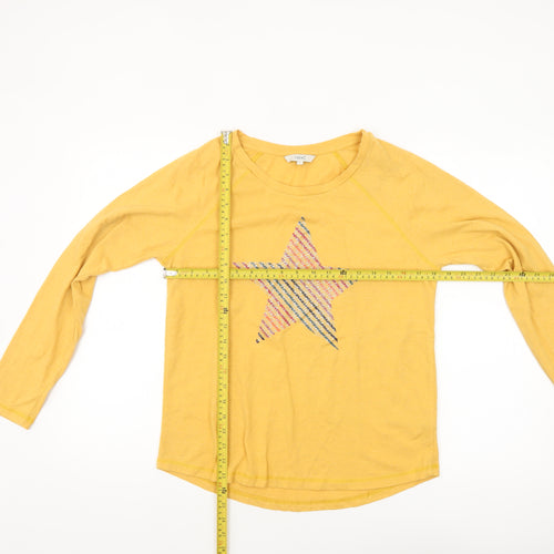 Next Women’s Yellow Star Long Sleeve Cotton Blend T-Shirt Size 12