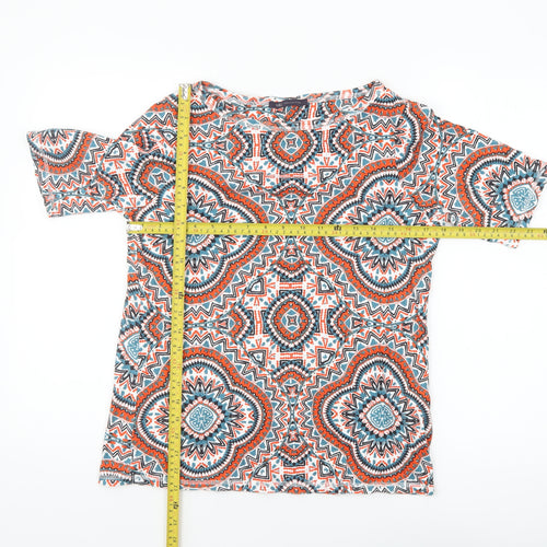 Marks and Spencer Womens Multicoloured Geometric Cotton T-Shirt Size 16