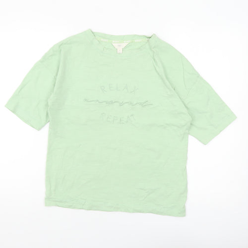 Marks and Spencer Womens Green XS Basic Cotton T-Shirt