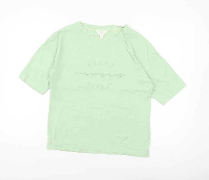 Marks and Spencer Womens Green XS Basic Cotton T-Shirt