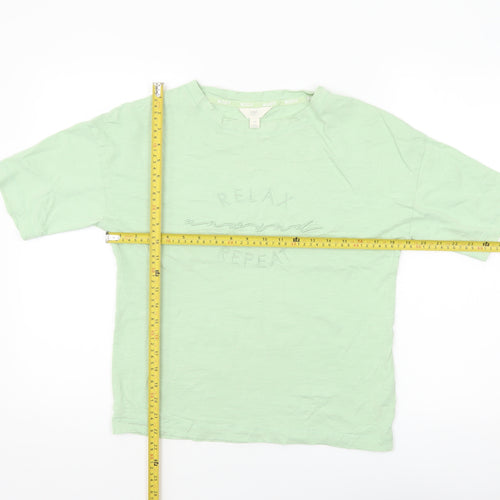 Marks and Spencer Womens Green XS Basic Cotton T-Shirt