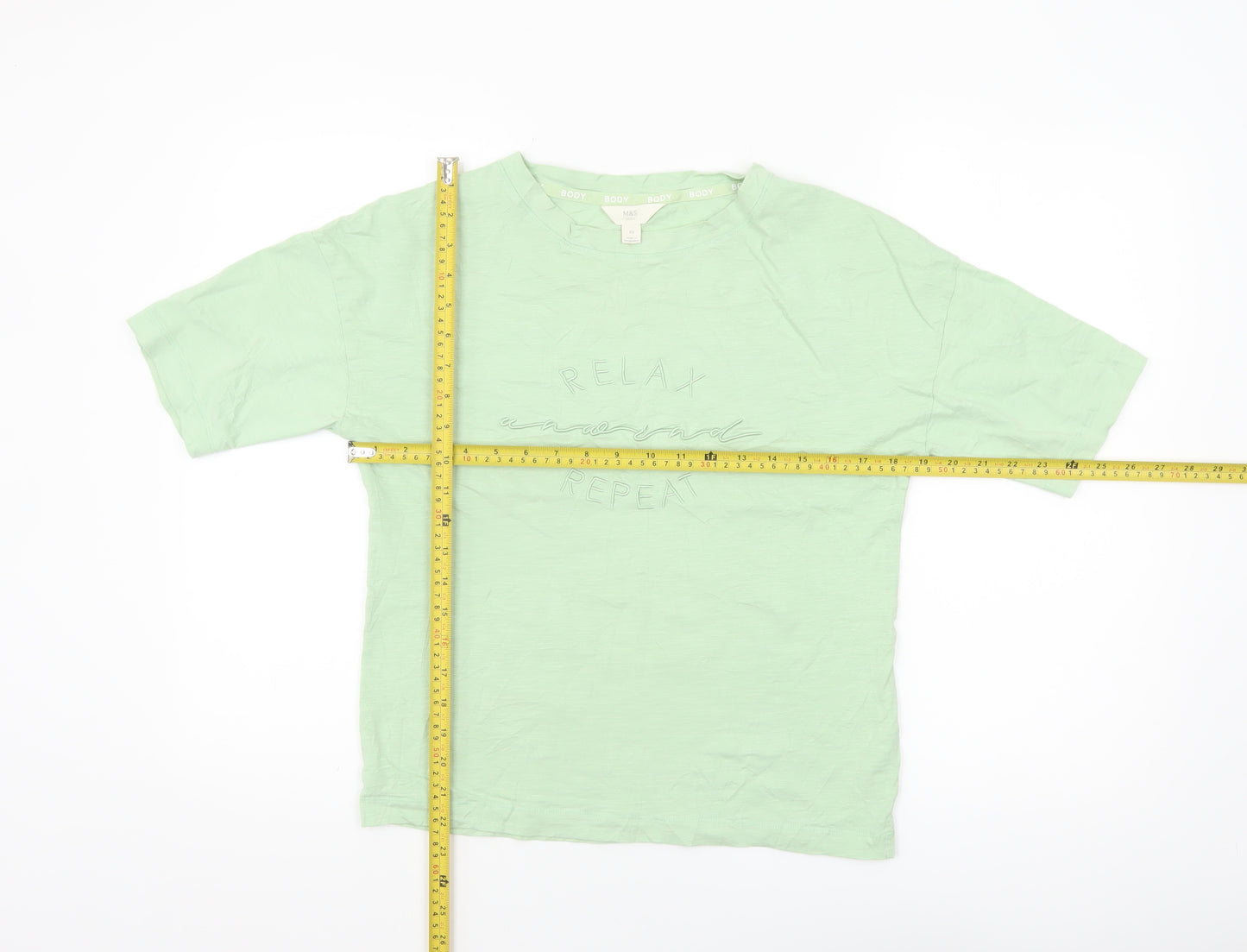 Marks and Spencer Womens Green XS Basic Cotton T-Shirt
