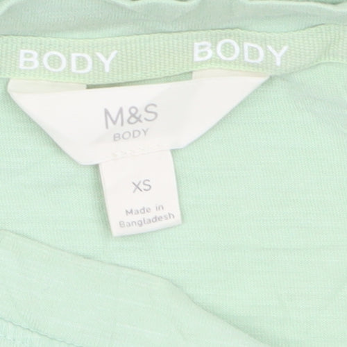 Marks and Spencer Womens Green XS Basic Cotton T-Shirt