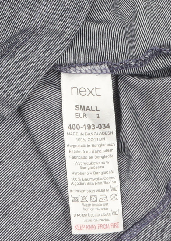 Next Men’s Grey Button-Down Collar Cotton Polo Shirt Size S