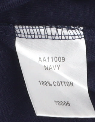 Cotton Traders Women's Navy Blue 3/4 Sleeve Collared Tunic Shirt Size 10