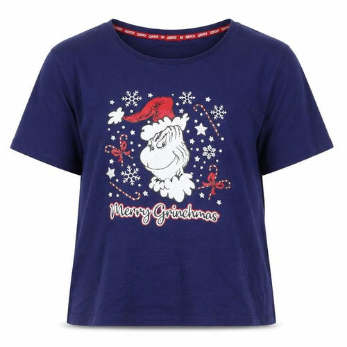 Boohoo Womens Blue Grinch Christmas Nightshirt Size 10 T-Shirt Style