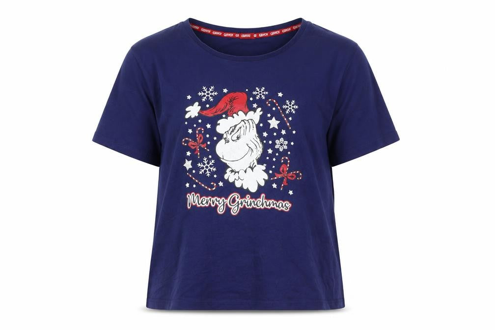 Boohoo Womens Blue Grinch Christmas Nightshirt Size 10 T-Shirt Style