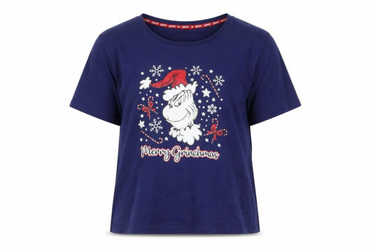 Boohoo Womens Blue Grinch Christmas Nightshirt Size 10 T-Shirt Style
