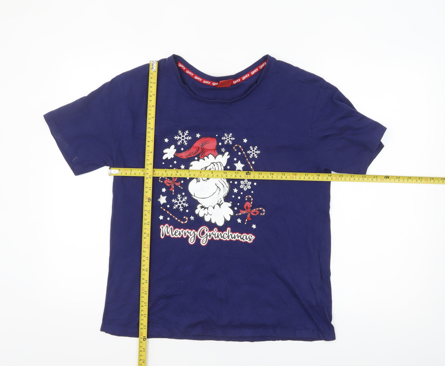 Boohoo Womens Blue Grinch Christmas Nightshirt Size 10 T-Shirt Style