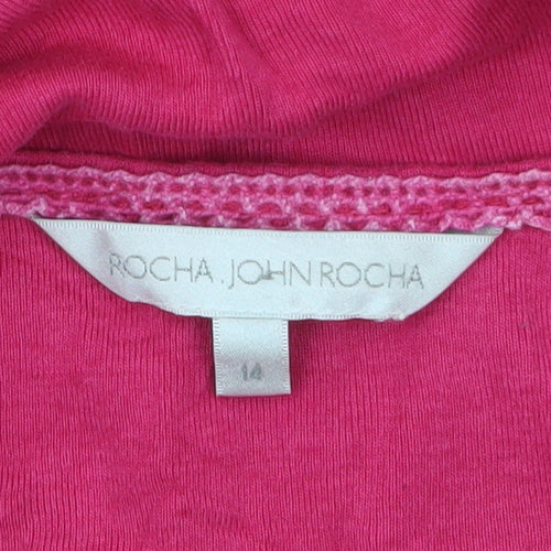 Rocha John Rocha Womens Pink Size 14 Short Sleeve Cotton Modal T-Shirt