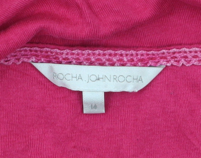 Rocha John Rocha Womens Pink Size 14 Short Sleeve Cotton Modal T-Shirt