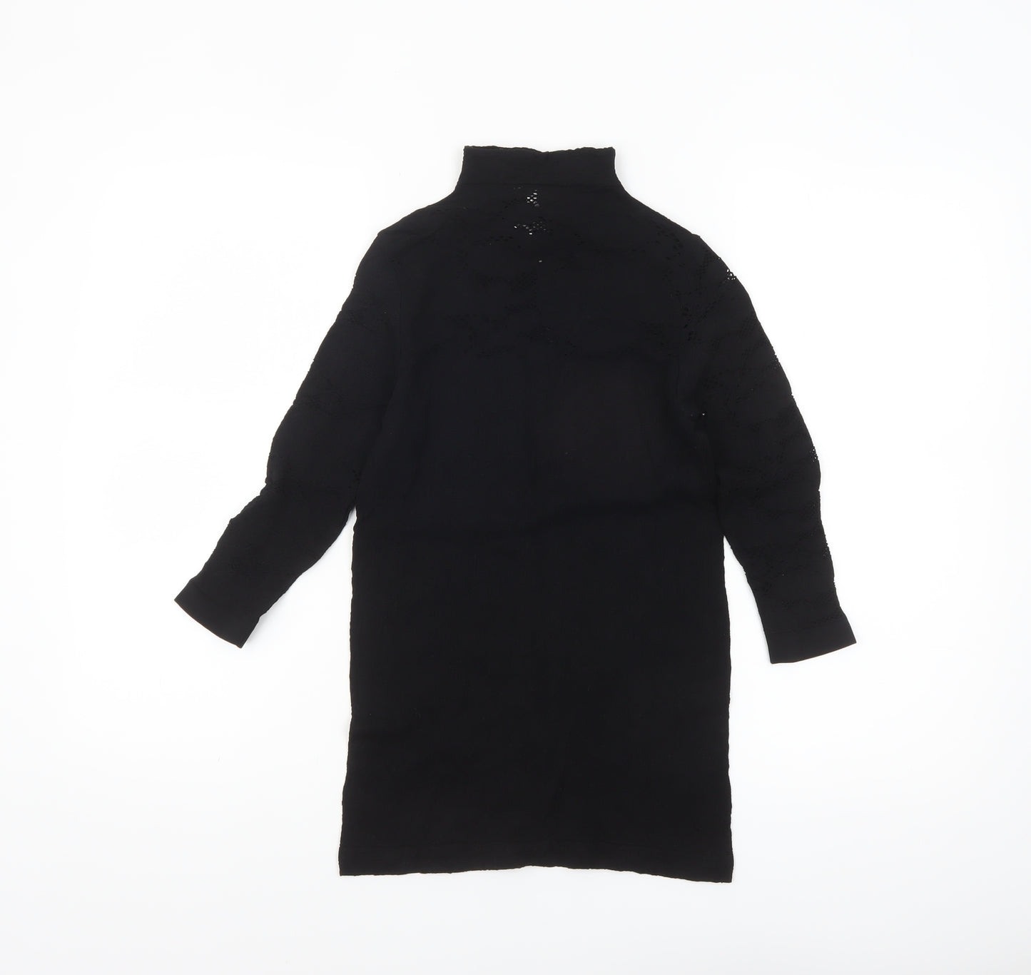 Savida Womens Black Long Sleeve High Neck Tunic Blouse Size 12